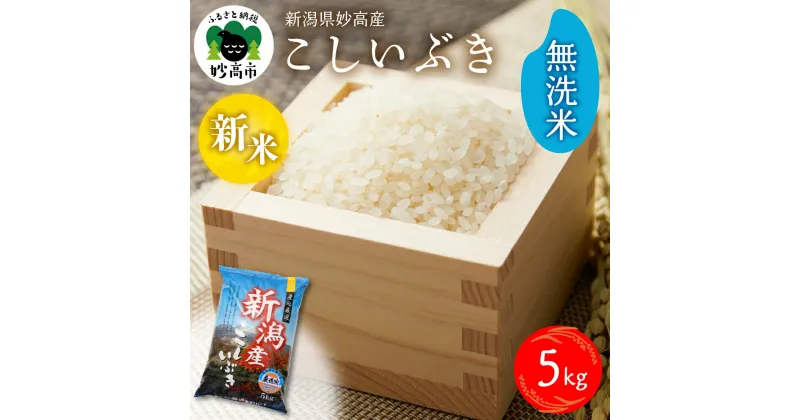 【ふるさと納税】【配送時期が選べる】令和6年産 新米 新潟県 妙高産 こしいぶき 5kg 無洗米 白米 精米 お米 送料無料 お取り寄せ 妙高市