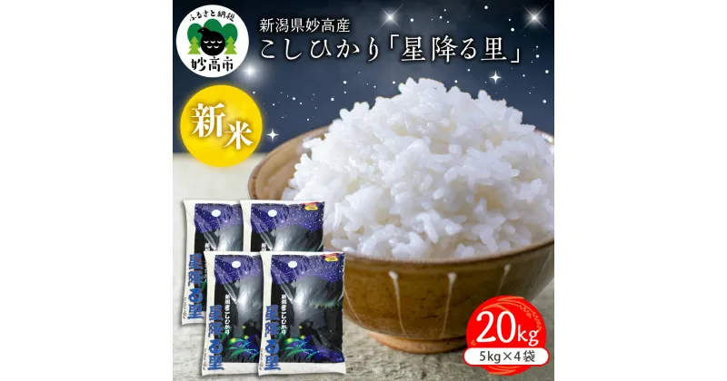 【ふるさと納税】令和6年産 新米 こしひかり 「 星降る里 」 20kg 【配送時期が選べる】新潟県 妙高産 白米 ブランド米 送料無料 お取り寄せ