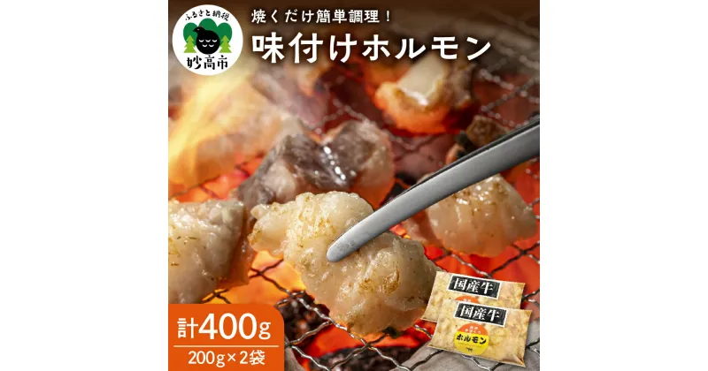 【ふるさと納税】お肉屋さんの味付けホルモン 400g (200g×2袋) 国産 国内産 牛ホル モン 肉料理 焼き肉 バーベキューBBQ洋食 おかず 惣菜 冷凍 送料無料