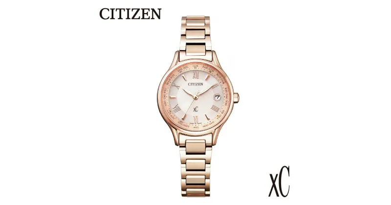 【ふるさと納税】【CITIZEN】 クロスシー EC1164-53W 腕時計 レディース ピンクゴールド サクラピンク 光発電 エコ・ドライブ 防水 耐ニッケルアレルギー スーパーチタニウム 球面サファイアガラス メーカー保証 新潟県 妙高市