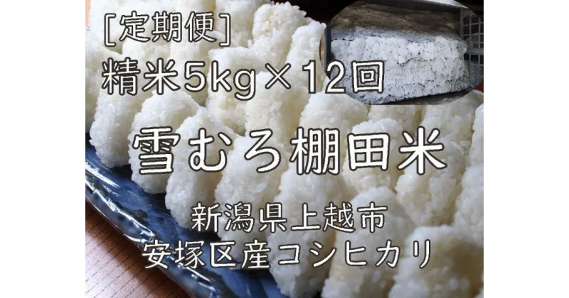 【ふるさと納税】定期便 12ヶ月 雪むろ 棚田米 コシヒカリ 5kg 精白米 [定期便]毎月発送(計12回) こしひかり 米 お米 こめ おすすめ ユキノハコ 新潟 新潟県産 にいがた 上越 上越産　定期便　お届け：寄附入金確認月の翌月から発送いたします