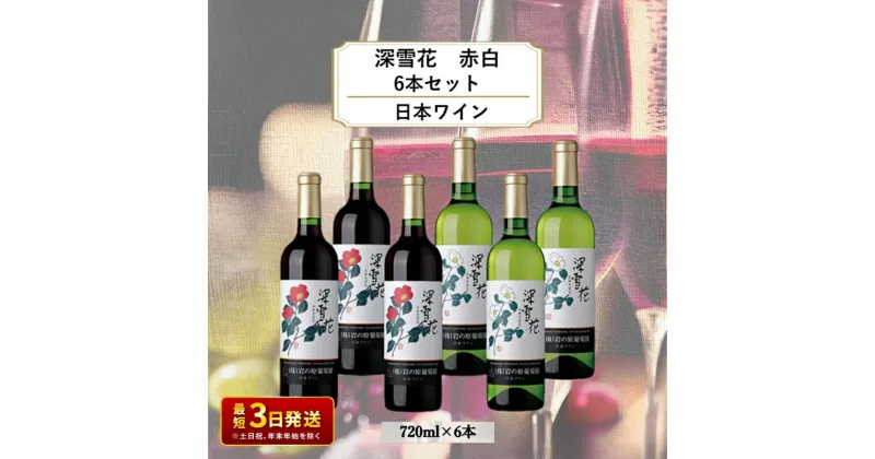 【ふるさと納税】酒 岩の原ワイン 深雪花 赤白6本セット（ 赤 ×3本 白×3本 各720ml） ワイン ギフト 記念日 新潟 上越　お届け：入金確認後、順次発送いたします。