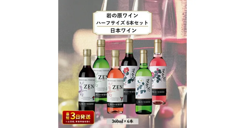 【ふるさと納税】酒 岩の原ワイン ハーフサイズ6本セット（ 赤 ×2本 白 ×2本 ロゼ ×2本各360ml） ワイン ギフト 新潟 上越　お届け：入金確認後、順次発送いたします。