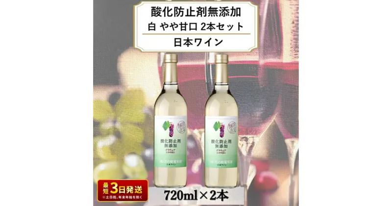 【ふるさと納税】ワイン 岩の原ワイン 酸化防止剤無添加 白 やや甘口 2本セット 新潟 上越 甘口 11％ 酒 アルコール ギフト　お届け：入金確認後、順次発送いたします。