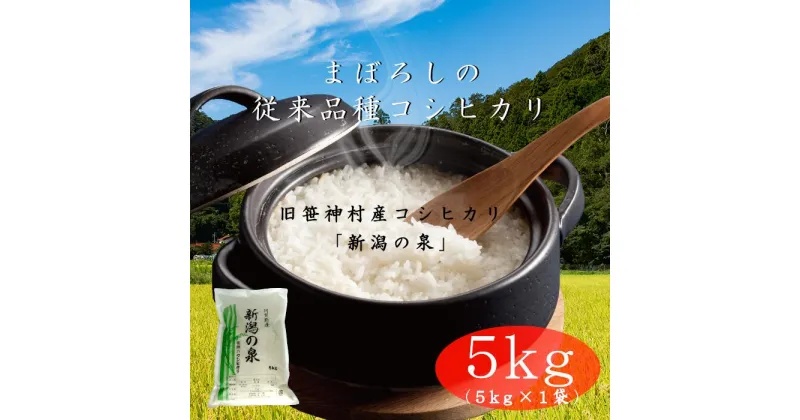 【ふるさと納税】【令和6年産新米予約】旧笹神村産 コシヒカリ 「新潟の泉」5kg 9月下旬より順次発送予定