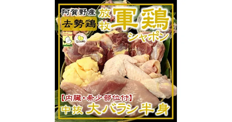 【ふるさと納税】軍鶏シャポン大バラシ半身セット（内臓・希少部位付！）