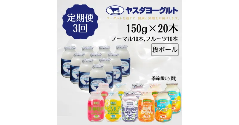 【ふるさと納税】【3ヶ月定期便】ヤスダヨーグルト ミニミニお試しセット 150g×20本×3回 小ボトル ふるさと納税限定 無添加 搾りたて こだわり生乳 濃厚 飲むヨーグルト のむよーぐると モンドセレクション