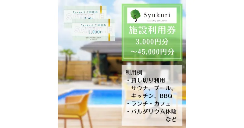 【ふるさと納税】5yukuri 利用券　3,000円分～45,000円分 新潟 サウナ 本場 フィンランド バレルサウナ セルフロウリュ プール カフェ ランチ パルダリウム 貸し切り クーポン