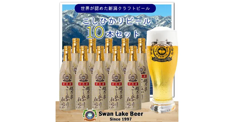 【ふるさと納税】スワンレイクビール こしひかり仕込みビール10本セット クラフトビール 地ビール 金賞 世界一 新潟 ブルワリー 贈答 ギフト クール便