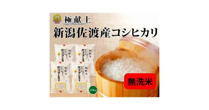 【ふるさと納税】無洗米20kg 新潟県佐渡産コシヒカリ20kg(5kg×4) | お米 こめ 白米 食品 人気 おすすめ 送料無料