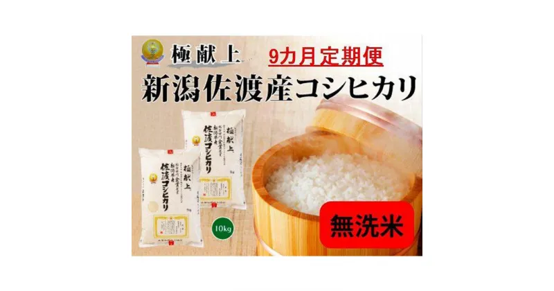 【ふるさと納税】無洗米10kg 新潟県佐渡産コシヒカリ10kg(5kg×2)×9回「9カ月定期便」 | お米 こめ 白米 食品 人気 おすすめ 送料無料