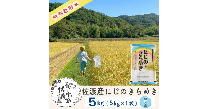 【ふるさと納税】【新米・先行予約】佐渡島産 にじのきらめき 無洗米5Kg×1袋 特別栽培米 令和6年産 | お米 こめ 白米 食品 人気 おすすめ 送料無料