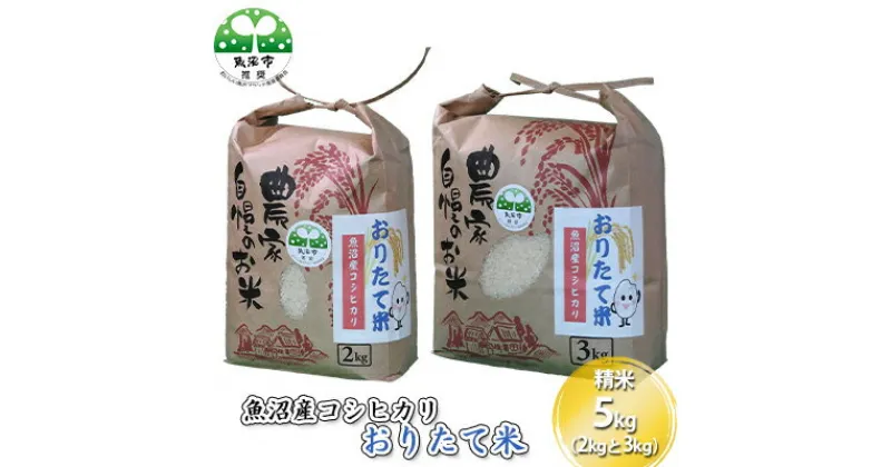 【ふるさと納税】令和6年産 魚沼産コシヒカリ おりたて米 （精米）5kg（2kg＋3kg）　お米・コシヒカリ・お米　お届け：寄附入金確認後、随時発送