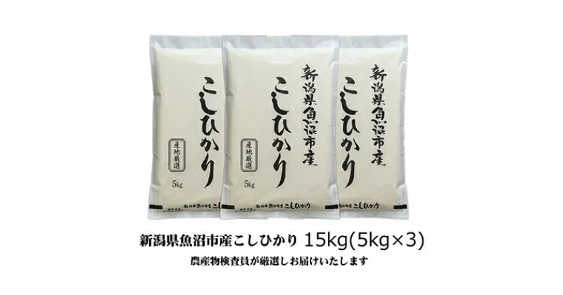 【ふるさと納税】令和6年産 農産物検査員お奨め 魚沼産こしひかり（精米）15kg（5kg×3）　お米・コシヒカリ　お届け：10月より順次発送