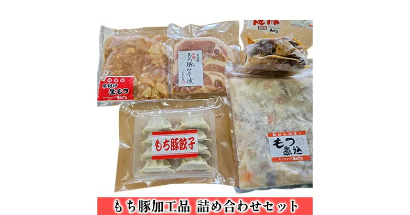 【ふるさと納税】味付け生モツ等もち豚加工品詰め合わせセット　お肉・牛肉・ロース・加工品・惣菜・冷凍・餃子・もつ