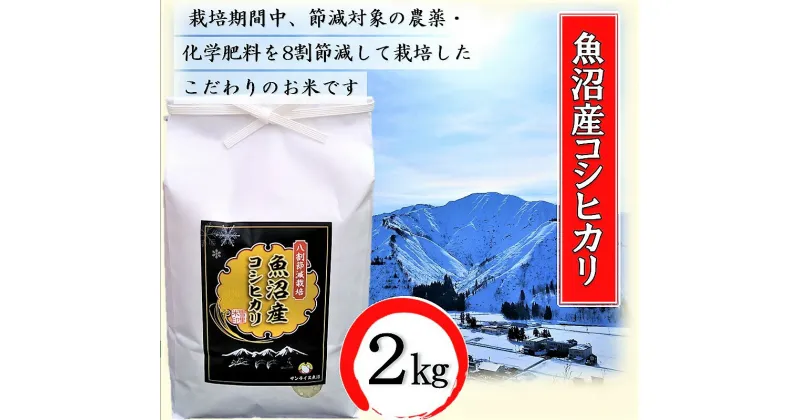 【ふるさと納税】令和6年産 安心・おいしい！【8割節減栽培】魚沼産コシヒカリ 精米 2kg×1　 お米 ライス ご飯 主食 新潟県産 産地直送 　お届け：10月上旬より順次発送