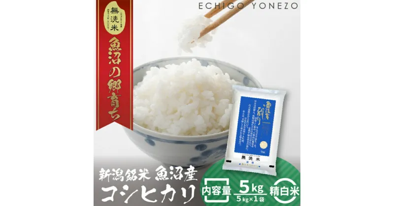 【ふるさと納税】令和6年産 魚沼産コシヒカリ（無洗米）5kg　 お米 白米 ご飯 ブランド米 銘柄米 ご飯 おにぎり お弁当 和食 産地直送 粘り モチっと食感 上品な甘み 　お届け：10月中旬より順次発送致します。