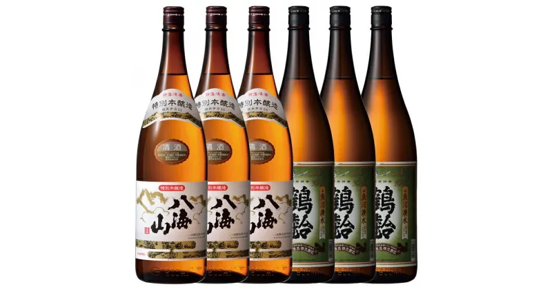 【ふるさと納税】酒 日本酒 飲み比べ 6本 × 1800ml ( 八海山 特別本醸造 & 鶴齢 本醸造 2種 ) | お酒 さけ 人気 おすすめ 送料無料 ギフト セット