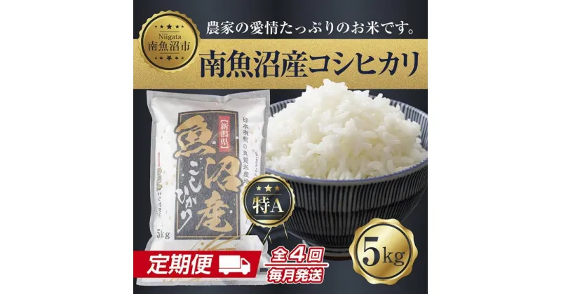 【ふるさと納税】【定期便】新潟県 南魚沼産 コシヒカリ お米 5kg 計4回 精米 魚沼 米 こしひかり 送料無料 毎月発送 炊き方ガイド付き | お米 こめ 白米 コシヒカリ 食品 人気 おすすめ 送料無料 魚沼 南魚沼 南魚沼市 新潟県産 新潟県 精米