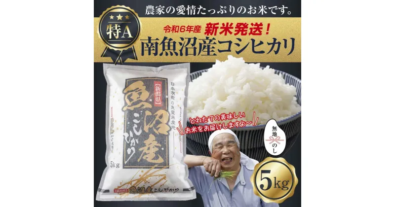 【ふるさと納税】【新米発送】「無地のし」 令和6年産 新潟県 南魚沼産 コシヒカリ お米 5kg 精米済み（お米の美味しい炊き方ガイド付き） お米 こめ 白米 新米 こしひかり 食品 人気 おすすめ 送料無料 魚沼 南魚沼 南魚沼市 新潟県産