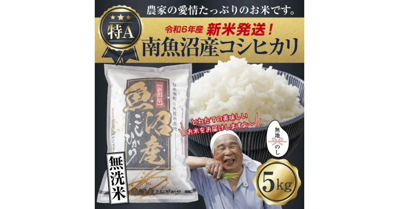 【ふるさと納税】【新米発送】 無地のし 「無洗米」 令和6年産 新潟県 南魚沼産 コシヒカリ お米 5kg 精米済み（お米の美味しい炊き方ガイド付き） お米 こめ 白米 新米 こしひかり 食品 人気 おすすめ 送料無料 魚沼 南魚沼 南魚沼市 新潟県産