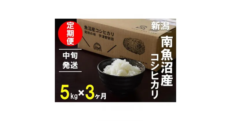 【ふるさと納税】【11～20日発送】 米 定期便 コシヒカリ 南魚沼産 15kg ( 5kg × 3ヶ月 ) うちやま農園米 | 送料無料 魚沼産 コシヒカリ 魚沼 新潟 新潟県産 米 お米 産直 産地直送 お取り寄せ 人気 御中元 御歳暮 農家直送