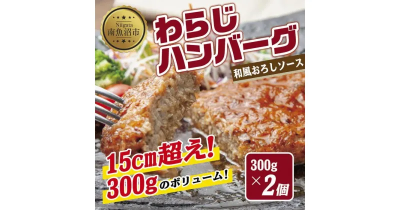 【ふるさと納税】わらじハンバーグ 300g×2 こだわり 手作り 自家製 ハンバーグ 和風 ソース 大きい 温めるだけ なぐも 冷凍 惣菜 簡単 調理 肉 おかず 新潟県 南魚沼市