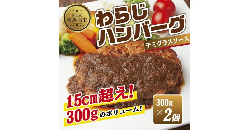 【ふるさと納税】わらじハンバーグ 300g×2 こだわり 手作り 自家製 ハンバーグ デミグラス ソース 大きい 温めるだけ なぐも 冷凍 惣菜 簡単 調理 肉 おかず 新潟県 南魚沼市