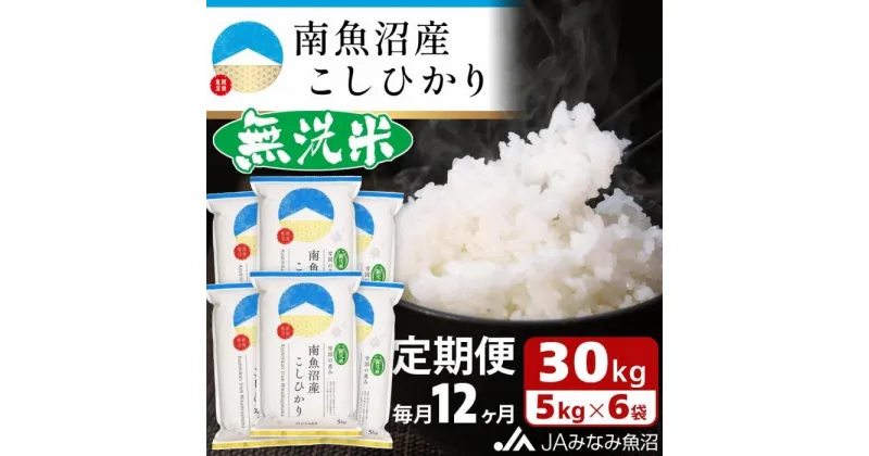 【ふるさと納税】米 定期便 無洗米 南魚沼産 コシヒカリ 360kg ( 30kg × 12ヵ月 ) | お米 こめ 白米 食品 人気 おすすめ 送料無料 魚沼 南魚沼 南魚沼市 新潟県 精米 産直 産地直送 お取り寄せ お楽しみ