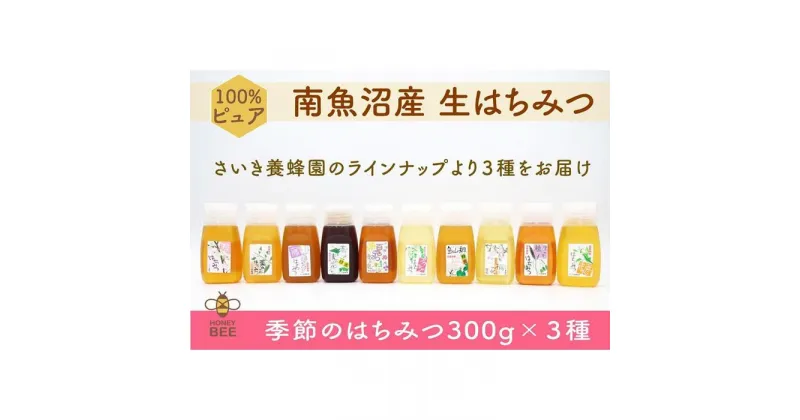 【ふるさと納税】さいき養蜂園　天然ピュア 蜂蜜　季節のはちみつ 300g×3種 お楽しみセット