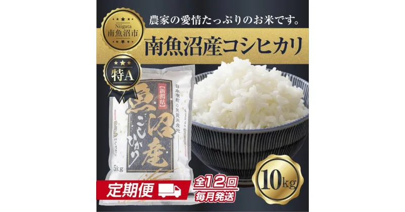 【ふるさと納税】【定期便】 新潟県 南魚沼産 コシヒカリ お米 10kg×計12回 精米済み 年間 毎月発送 こしひかり（お米の美味しい炊き方ガイド付き） | お米 こめ 白米 コシヒカリ 食品 人気 おすすめ 送料無料 魚沼 南魚沼 南魚沼市 新潟県産 新潟県 精米