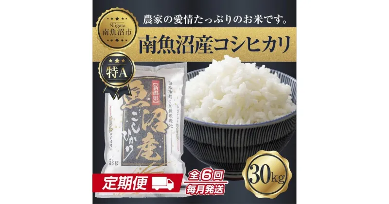 【ふるさと納税】【定期便】 新潟県 南魚沼産 コシヒカリ お米 30kg×計6回 精米済み 半年間 毎月発送 こしひかり（お米の美味しい炊き方ガイド付き） | お米 こめ 白米 コシヒカリ 食品 人気 おすすめ 送料無料 魚沼 南魚沼 南魚沼市 新潟県産 新潟県 精米