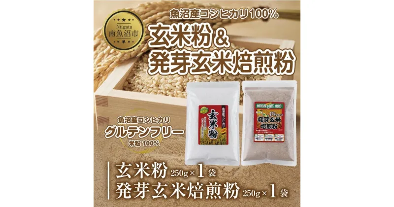 【ふるさと納税】新潟県産 玄米粉 発芽玄米焙煎粉 セット 各250g 計500g 魚沼産 コシヒカリ 玄米 アレルギー グルテンフリー GABA 米粉 お取り寄せ お菓子 パン作り 製菓 コパフーズ 新潟県 南魚沼市 | 食品 加工食品 人気 おすすめ 送料無料