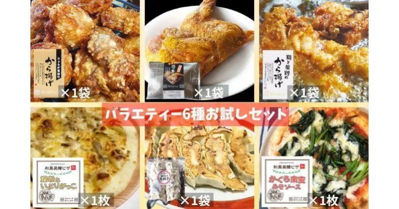 【ふるさと納税】 【全6種類！ バラエティーお試しセット】 塩麹 しょうが醬油 から揚げ 和風発酵ピザ 野菜餃子 若鶏の半身揚げ 各種1袋 計6袋