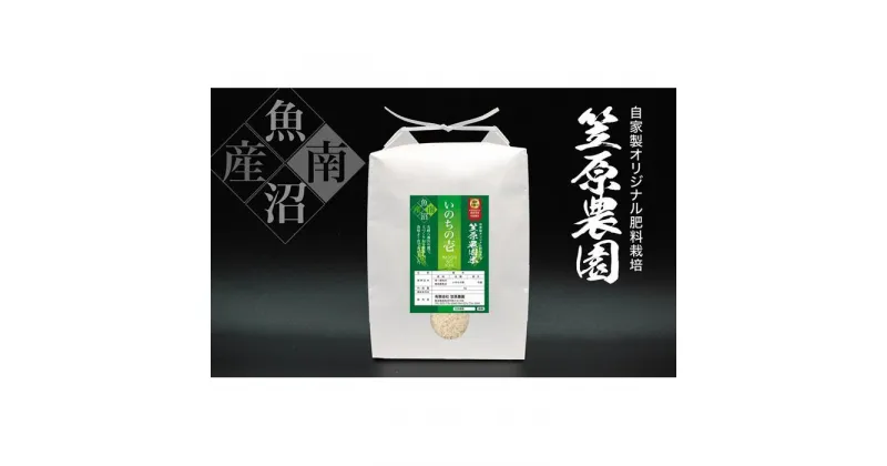 【ふるさと納税】【令和6年産】笠原農園米 いのちの壱 5kg | お米 こめ 白米 食品 人気 おすすめ 送料無料 魚沼 南魚沼 南魚沼市 新潟県産 新潟県 精米 産直 産地直送 お取り寄せ