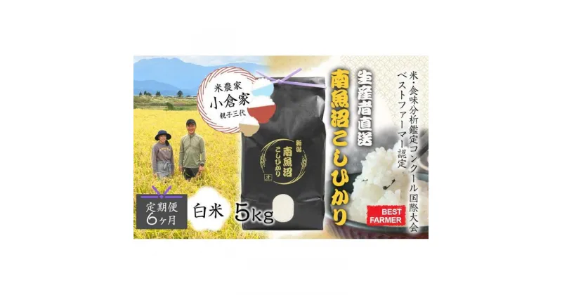 【ふるさと納税】【生産者直送】【定期便6ヶ月】【令和6年産　新米予約】南魚沼産こしひかり5kg×全6回　合計30kg 白米 オグライスファーム＜コシヒカリ 精米 農家直送＞