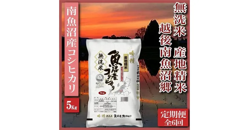 【ふるさと納税】米 定期便 無洗米 コシヒカリ 南魚沼産 30kg ( 5kg × 6ヶ月 ) 越後南魚沼郷 | お米 こめ 白米 コシヒカリ 食品 人気 おすすめ 送料無料 魚沼 南魚沼 南魚沼市 新潟県産 新潟県 精米 産直 産地直送 お取り寄せ お楽しみ