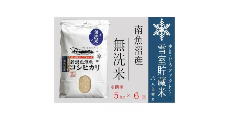 【ふるさと納税】無洗米【定期便5kg×6回】雪室貯蔵米 南魚沼産コシヒカリ | お米 こめ 白米 食品 人気 おすすめ 送料無料