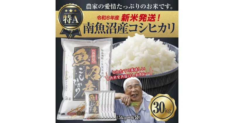 【ふるさと納税】【新米発送】 令和6年産 新潟県 南魚沼産 コシヒカリ お米 5kg×6袋 計 30kg 精米済み（お米の美味しい炊き方ガイド付き） お米 こめ 白米 新米 こしひかり 食品 人気 おすすめ 魚沼 南魚沼 南魚沼市 新潟県産 新潟県 精米 産直 産地直送