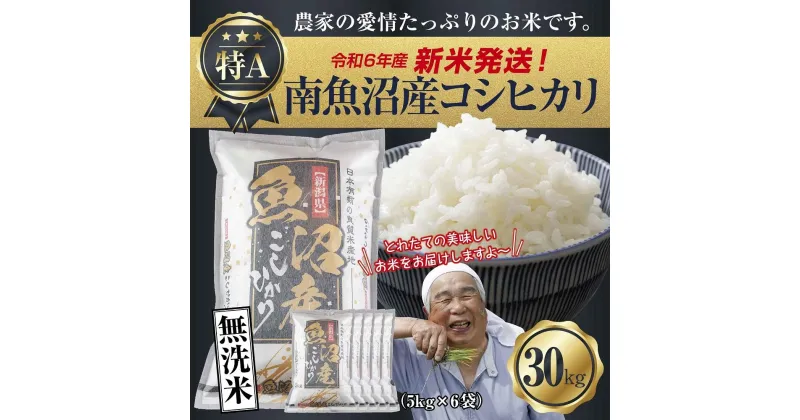 【ふるさと納税】【新米発送】「無洗米」 令和6年産 新潟県 南魚沼産 コシヒカリ お米 5kg×6袋 計 30kg 精米済み（お米の美味しい炊き方ガイド付き） お米 こめ 白米 新米 こしひかり 食品 人気 おすすめ 魚沼 南魚沼 南魚沼市 新潟県産 新潟県 精米 産直 産地直送