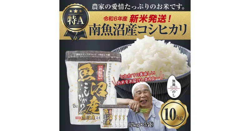 【ふるさと納税】【新米発送】「無地のし」 令和6年産 新潟県 南魚沼産 コシヒカリ お米 2kg×5袋 計 10kg 精米済み（お米の美味しい炊き方ガイド付き） お米 こめ 白米 新米 こしひかり 食品 人気 おすすめ 魚沼 南魚沼 南魚沼市 新潟県産 新潟県 精米 産直 産地直送