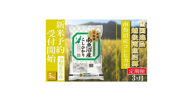 【ふるさと納税】【新米予約・令和6年産】定期便 精米5Kg×全3回 越後南魚沼郷 南魚沼産コシヒカリ | お米 こめ 白米 食品 人気 おすすめ 送料無料