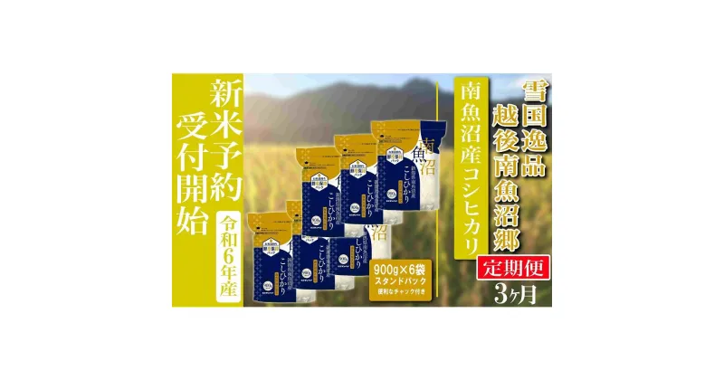 【ふるさと納税】【新米予約・令和6年産】定期便 精米900g×6袋スタンドパック 全3回 越後南魚沼郷 南魚沼産コシヒカリ | お米 こめ 白米 食品 人気 おすすめ 送料無料