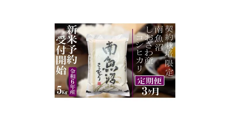 【ふるさと納税】【新米予約・令和6年産】定期便3ヶ月：精米5Kg 契約栽培限定 南魚沼しおざわ産コシヒカリ | お米 こめ 白米 食品 人気 おすすめ 送料無料