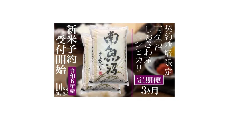 【ふるさと納税】【新米予約・令和6年産】定期便3ヶ月：精米10Kg 契約栽培限定 南魚沼しおざわ産コシヒカリ | お米 こめ 白米 食品 人気 おすすめ 送料無料