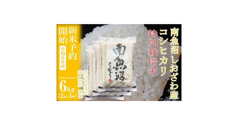 【ふるさと納税】【新米予約・令和6年産】精米6Kg ※特別栽培※生産者限定 南魚沼しおざわ産コシヒカリ | お米 こめ 白米 食品 人気 おすすめ 送料無料