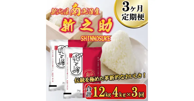 【ふるさと納税】【令和6年産新米予約／令和6年11月上旬より順次発送】【G-3定期便】南魚沼産新之助4kg×3回 | お米 こめ 白米 食品 人気 おすすめ 送料無料