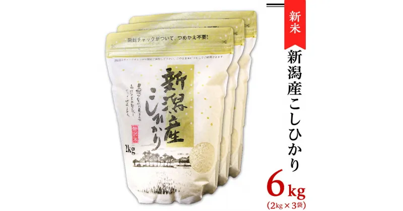 【ふるさと納税】令和6年 新米 米 6kg 2kg×3袋 新潟こしひかり 白米 K61新潟県産コシヒカリ6kg（2kg×3袋）