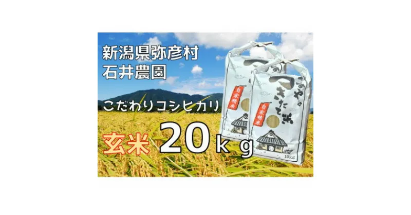 【ふるさと納税】【新米】新潟県弥彦村石井農園　令和6年(2024年)産 コシヒカリ【玄米 20kg】【1538645】