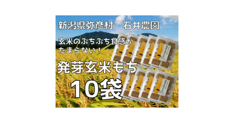 【ふるさと納税】ぷちぷち食感がたまらない「発芽玄米餅」　10袋　新潟県弥彦村産「こがねもち」100%使用【1554478】